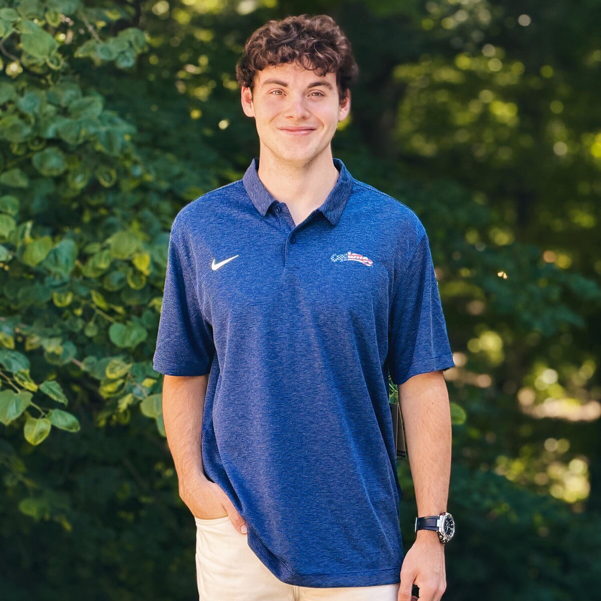 Nike Patriotic Cyclones Script Navy Polo
